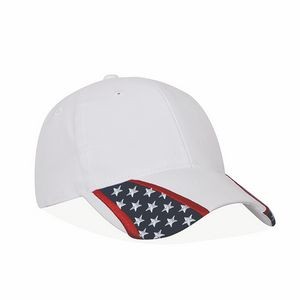American Spirit Racing Cap w/White Crown & Stars N Stripes on Bill