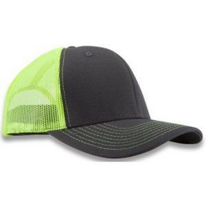 East West Embroidery 8400 6 Panel Constructed Trucker Cap w/Neon Mesh Back