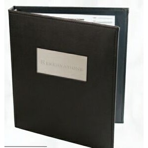 Faux Leather Reservation Binder w/ Aluminum Metal Window (8 1/2