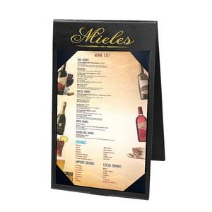 A-Frame 2 View Menu Table Tent w/ 1 Color Logo on Both Sides (Holds 4"x6" Inserts)
