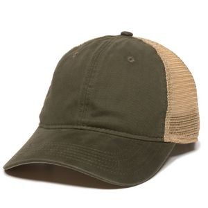 Outdoor Cap PWT-200M Premium Washed Twill With Tea Stained Mesh Back Unstructured Hat
