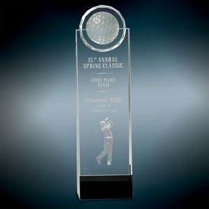 Large Crystal Standing w/3D Golfer Award