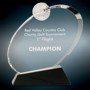 Large Crystal Oblong Golf Award