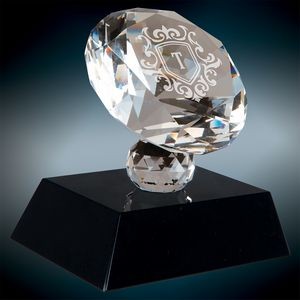 Crystal Diamond On Black Base