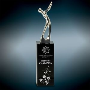 Medium Silver Metal Golf Figure Award