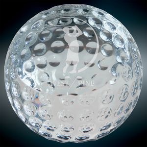 Small Crystal Golf Ball Paperweight Award