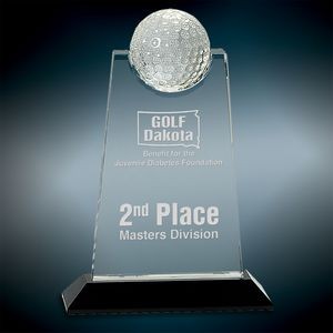 Crystal Tablet w/Inset Golf Ball Award