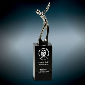 Small Silver Metal Golf Figure Award