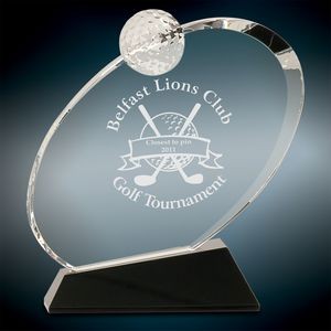 Small Crystal Oblong Golf Award