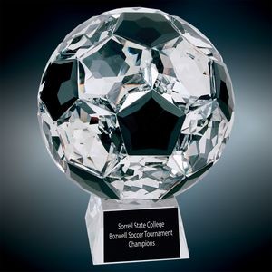 Medium Crystal Soccer Ball Award
