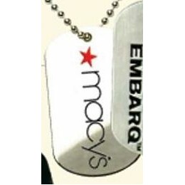 Stainless Steel Flagpro Dog Tag (2"x1 3/16"x4/5mm) Screen Printed