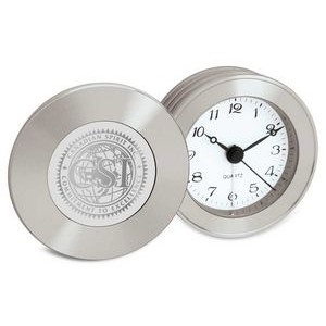 Rodeo II Silver Tone Travel Alarm Clock