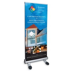 Double Sided Outdoor Retractable Banner & Stand (33.5"w x 82"h)
