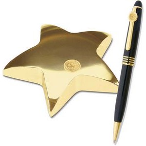 Gold Star Paperweight & Ballpoint Signature Series Pen
