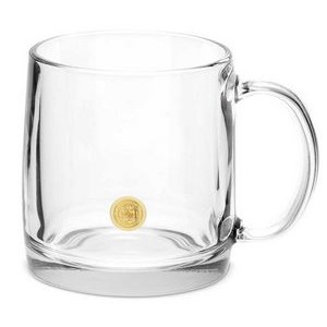 13 Oz. Glass Nordic Coffee Mug - Gold Medallion