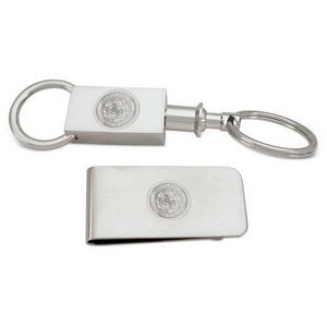 Silver 2 Sectional Key Ring - Gold Plated