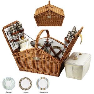 English Style Picnic Basket Set for 4