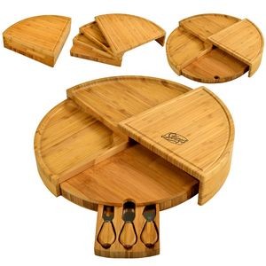 Multi Level Bamboo Board With 3 Cheese Tools
