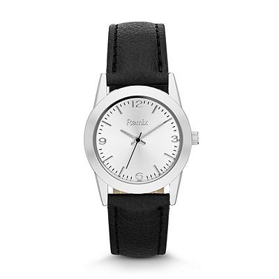 Women's Classic Black Leather Strap Watch