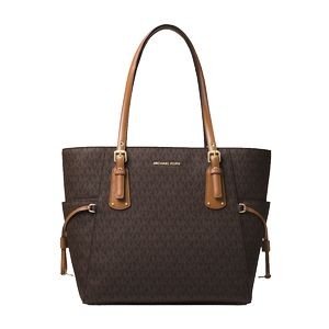 Michael Kors Voyager Small Crossgrain Leather Tote - Brown