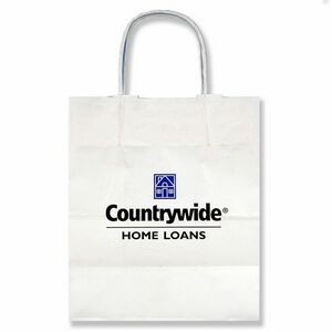 White Kraft Paper Escort Shopping Bag (13"x6"x15.75")