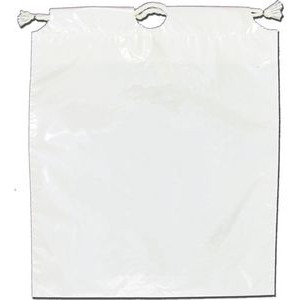 2.0 Mil Drawstring Handle Bag - White Short Run Program (14"x16"+4")