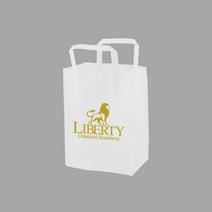 Clear Film Frosted Tri-Fold Handle Shopping Bag (8"x5"x10")
