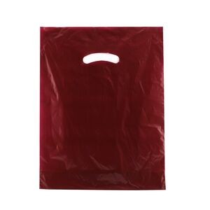 Color Super Gloss Die Cut Handle Plastic Bag (12"x15")