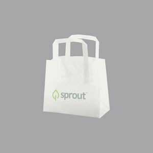 Clear Film Frosted Tri-Fold Handle Shopping Bag (8"x4"x7")