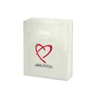 Clear Frosted Die Cut Tote Bag (10"x5"x13")
