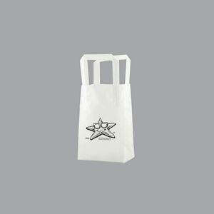 Clear Film Frosted Tri-Fold Handle Shopping Bag (5"x3"x7.5")