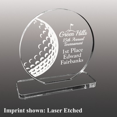 Golf Ball Themed Acrylic Awards - Laser Etched