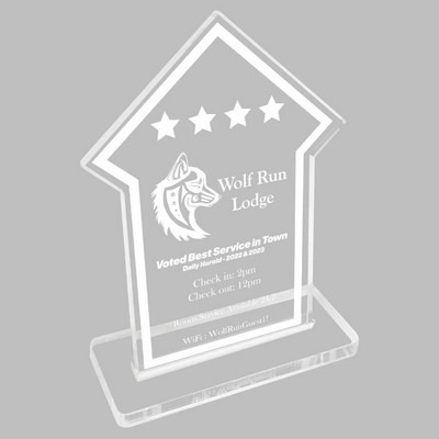 Clear Desk Plaque- Full color- with slotted base