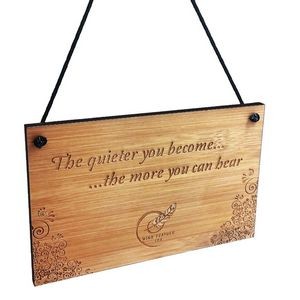 Custom Laser Etched Bamboo Hanging Signs