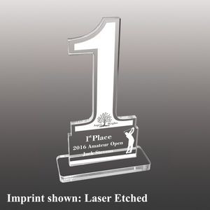 Number One Shaped Acrylic Awards - Laser Etched