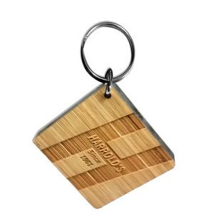 Custom Laser Etched Bamboo Keychain