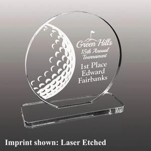 Golf Ball Themed Acrylic Awards - Laser Etched
