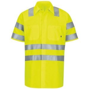 Red Kap® Class 3 Hi-Visibility Short Sleeve Ripstop Work Shirt w/Mimix™