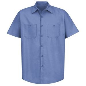 Red Kap® Men's Petrol Blue Short Sleeve Industrial Solid Work Shirt