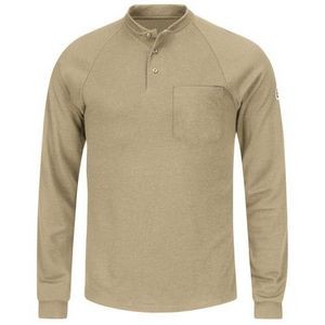 Bulwark Men's Long Sleeve Color Block Henley Shirt