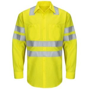 Red Kap® Long Sleeve Hi-Visibility Type R Class 3 Work Shirt