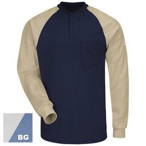Bulwark® Men's Long Sleeve Color-Blocked Tagless Henley Shirt