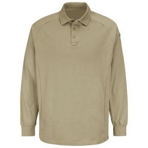 Horace Small™ Unisex Long Sleeve New Dimension® Silver Tan Polo Shirt