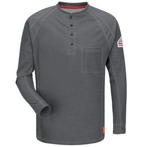 Bulwark® iQ Series® Men's Long Sleeve Henley Shirt w/Insect Shield®