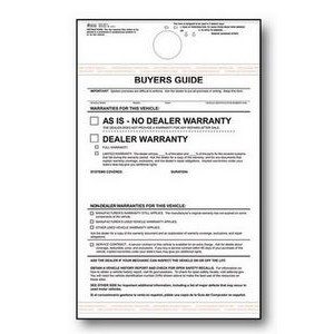 Hanging Implied Warranty Buyers Guides (Set of 100)