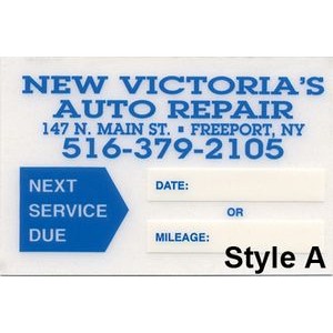 Static Cling Service Due Sticker Decal