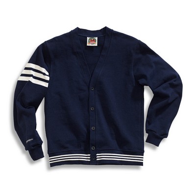 Barbarian® Classic Letterman Navy/White Cardigan Sweater