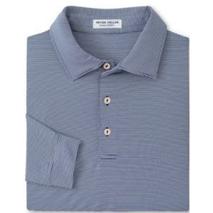 Peter Millar® ''Jubilee'' Long Sleeve Stripe Stretch Jersey Polo w/Sean Self-Fabric Collar