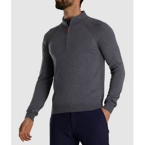 FootJoy® Heather Charcoal Gray Half-Zip Sweater