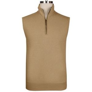 Bermuda Sands® Men's "Galaxy" Heather Cotton Blend Quarter Zip Vest